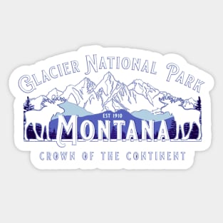 Vintage Glacier National Park Montana Hiking Camping Sticker